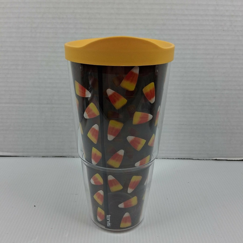 Tervis Candy Corn‎ Insulated Tumbler 24oz Halloween Fall Travel Mug with Lid